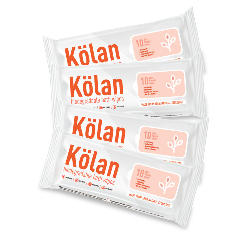 Kolan Eco-Friendly Biodegradable Bed Bath Wipes (Pack Of 4)