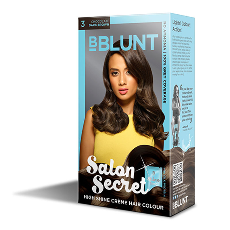 BBLUNT Mini Salon Secret High Shine Creme Hair Colour - Chocolate Dark Brown 3 (Off Rs.4)