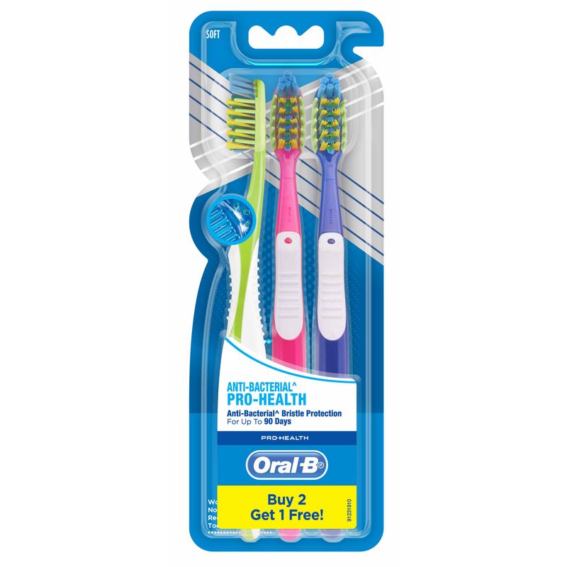 Oral-B Pro-Health Anti-Bacterial Toothbrush Buy 2 Get 1 Free Soft 40