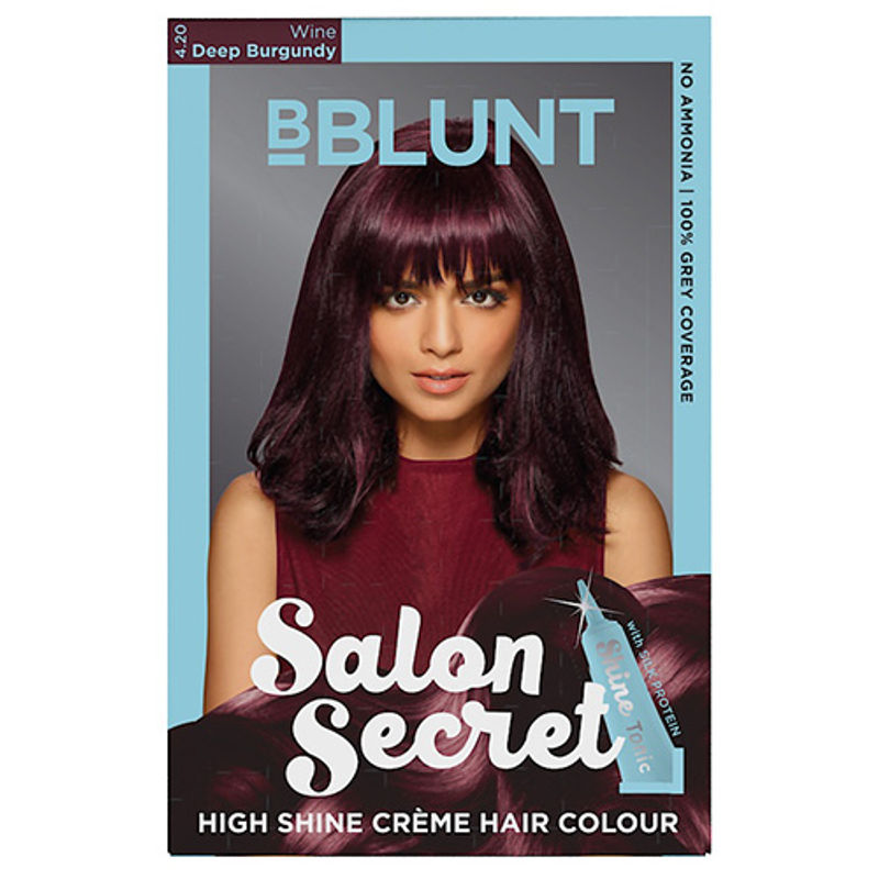 BBLUNT Salon Secret High Shine Creme Hair Colour - Wine Deep Burgundy 4.20
