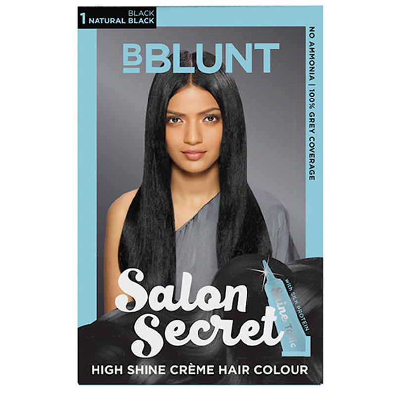BBLUNT Salon Secret High Shine Creme Hair Colour - Black Natural Black 1