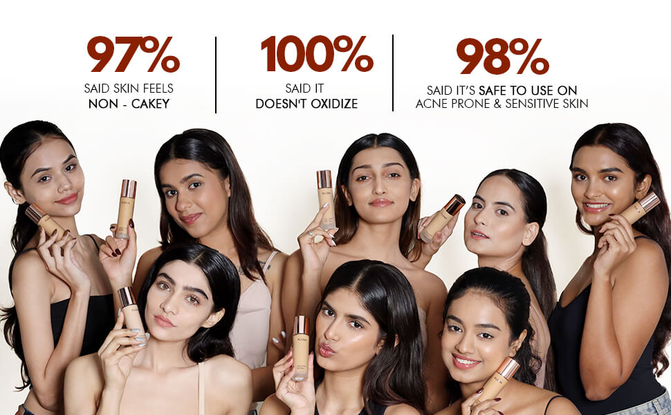 FLiCKA Flawless Femme HD Liquid Foundation - 97% Said Skin Feels Non-Cakey, 100% Said It Doesn't Oxidize, 98% Said It's Safe to Use on Acne Prone and Sensitive Skin