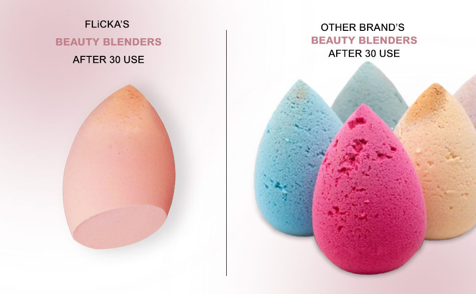FLiCKA Beauty Blender vs other brands - still flawless after 30 uses