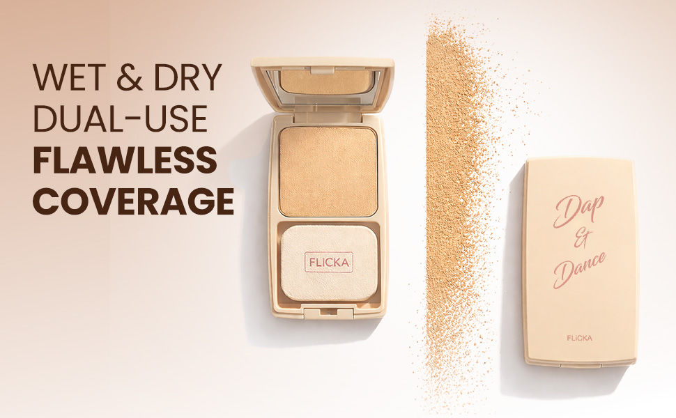 FLiCKA Dap & Dance Compact Pressed Powder - Wet & Dry Dual-Use Flawless Coverage