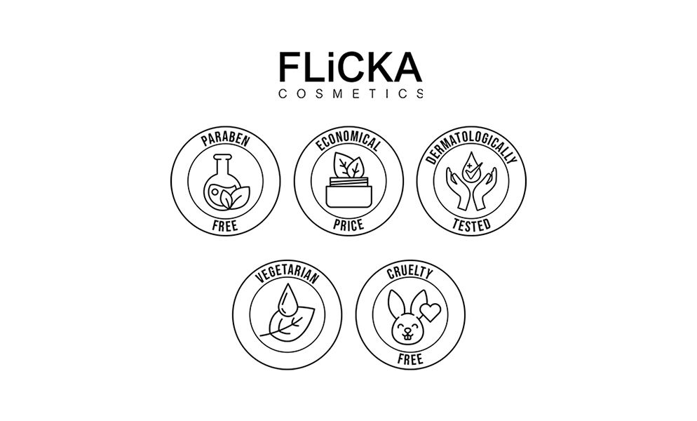 FLiCKA Cosmetics - Paraben Free, Economical Price, Dermatologically Tested, Vegetarian, Cruelty Free