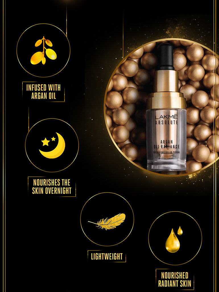 Lakme Absolute Argan Oil Radiance Overnight OilinSerum Buy Lakme