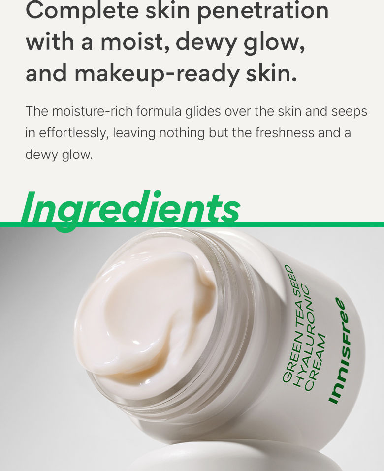 green tea seed hyaluronic cream page four.