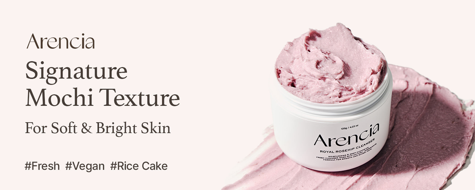 Arencia Fresh Rosehip Rice Mochi Cleanser (Pack Size120g)