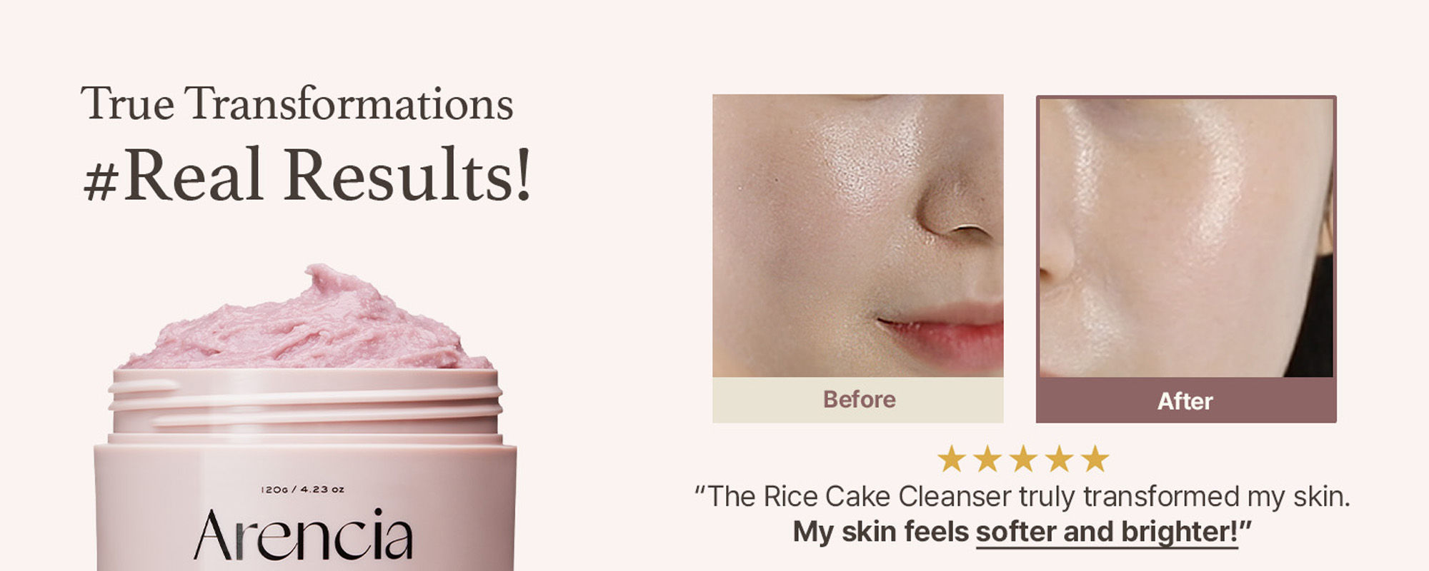 Arencia Fresh Rosehip Rice Mochi Cleanser (Pack Size120g)