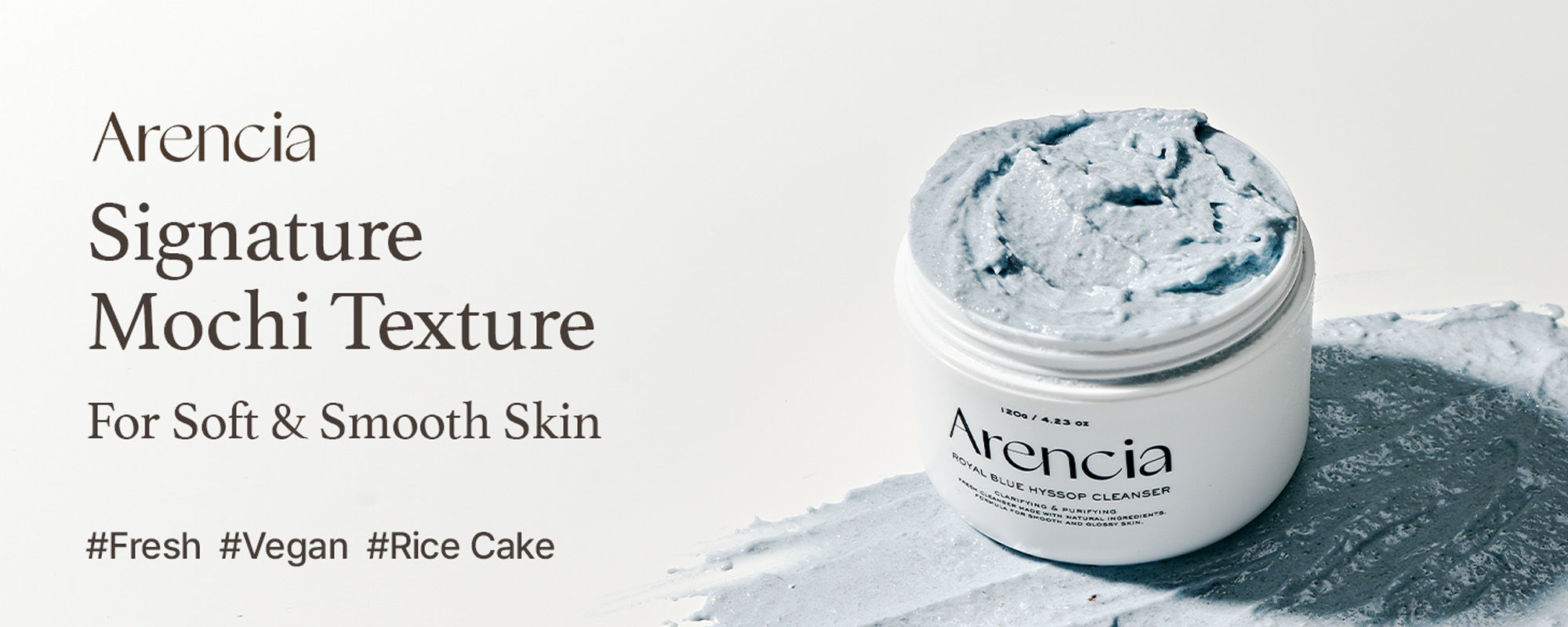 Arencia Fresh Blue Hyssop Rice Mochi Cleanser (Pack Size120g)