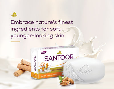 Buy Santoor Sandal And Almond Milk Soap (Buy Get Free 125g