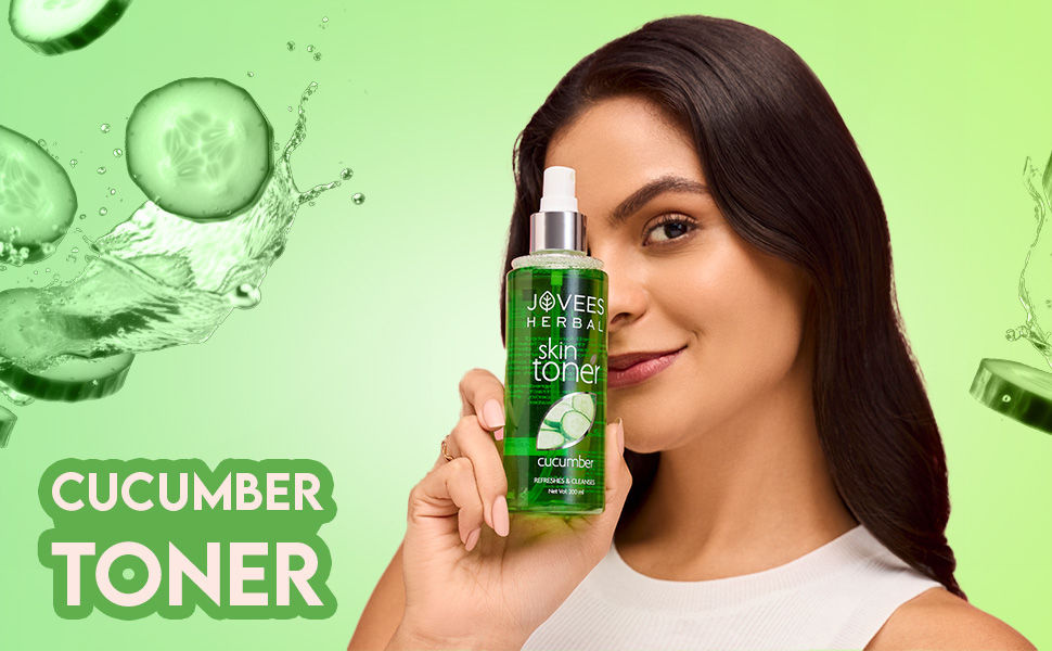 Jovees Herbal Cucumber Skin Toner For Face for Oily, Sensitive and Acne Prone Skin | skin toner for glowing skin | Skin toner for women | skin toner for dry skin | skin toner for acne | skin care for clear skin | skin toner mist | skin toner | natural skin toner | face toner | cucumber Skin Toner | cucumber toner