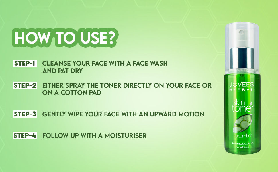 Jovees Herbal Cucumber Skin Toner For Face for Oily, Sensitive and Acne Prone Skin | skin toner for glowing skin | Skin toner for women | skin toner for dry skin | skin toner for acne | skin care for clear skin | skin toner mist | skin toner | natural skin toner | face toner | cucumber Skin Toner | cucumber toner