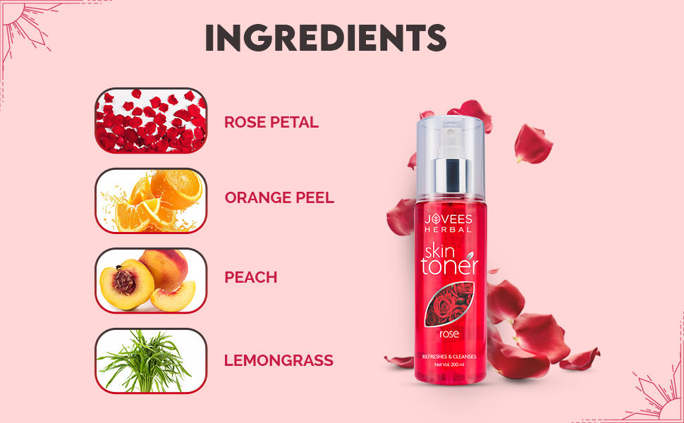 Jovees Herbal Rose Skin Toner For Youthful Skin | skin toner for glowing skin | Skin toner for women | skin toner for dry skin | skin toner for acne | skin care for clear skin | skin toner mist | skin toner | natural skin toner | face toner | rose toner | Rose water for skin