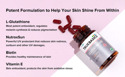 truebasics glutathione Buy TrueBasics Glutathione with Nutroxsun, Biotin & Vitamin E, For Healthy  And Youthful Skin Online