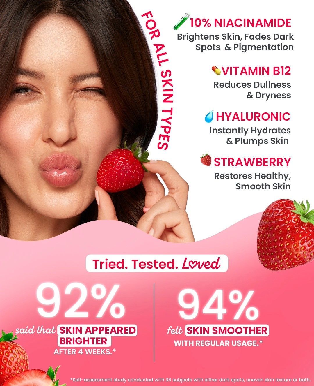 Hyaluronic Acid, boost in skin hydration, niacinamide serum, face serum for women glowing skin