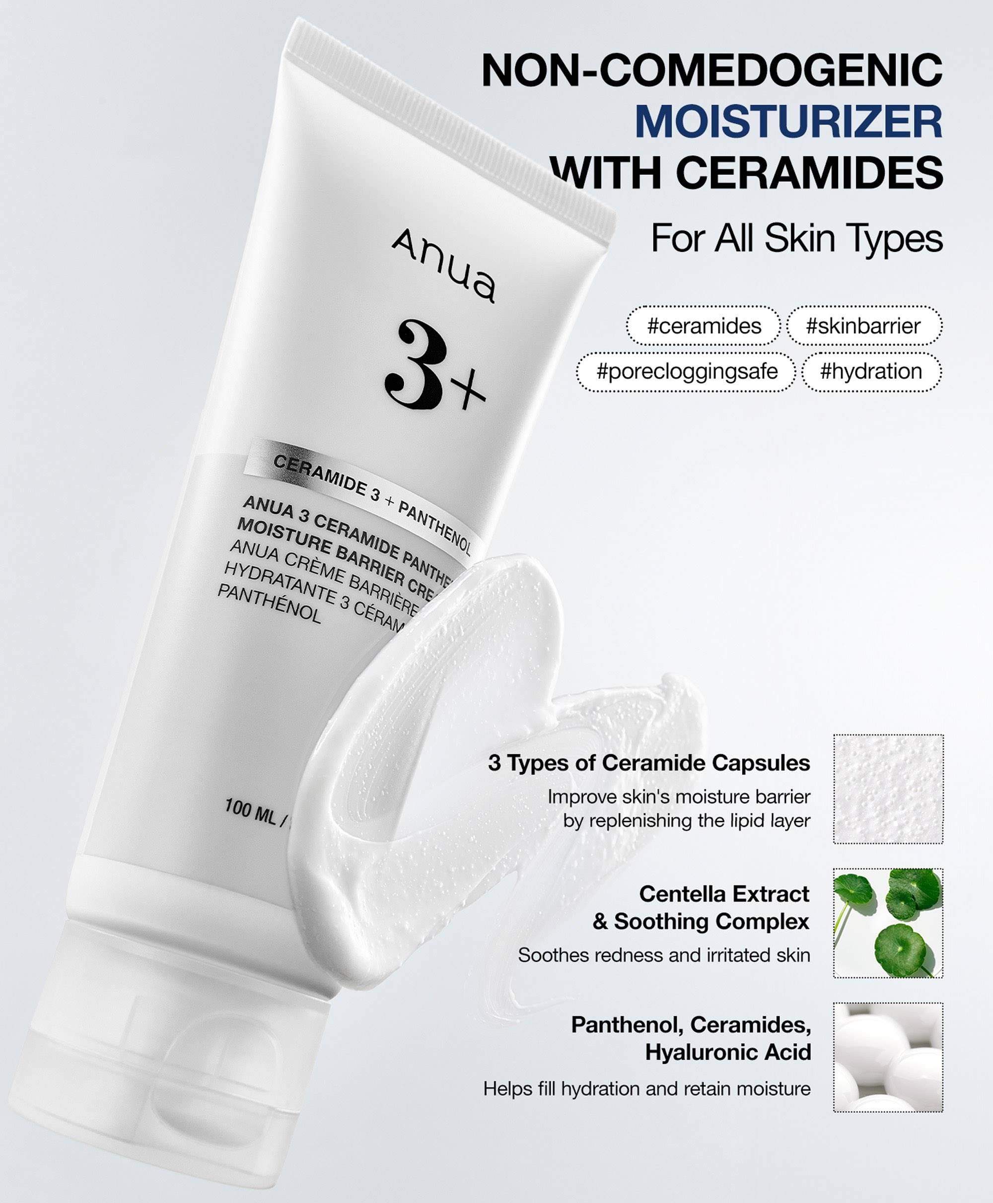 Anua 3 Ceramide Panthenol Moisture Barrier Cream