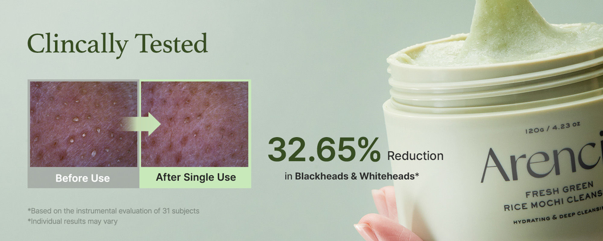 Arencia Fresh Green Rice Mochi Cleanser