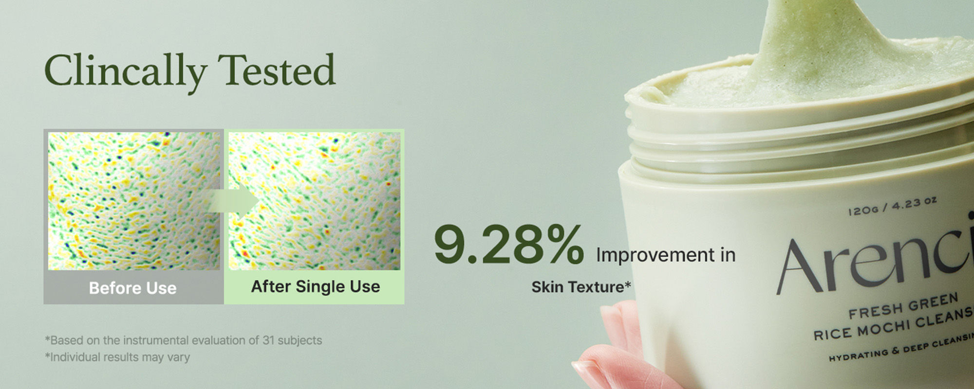 Arencia Fresh Green Rice Mochi Cleanser