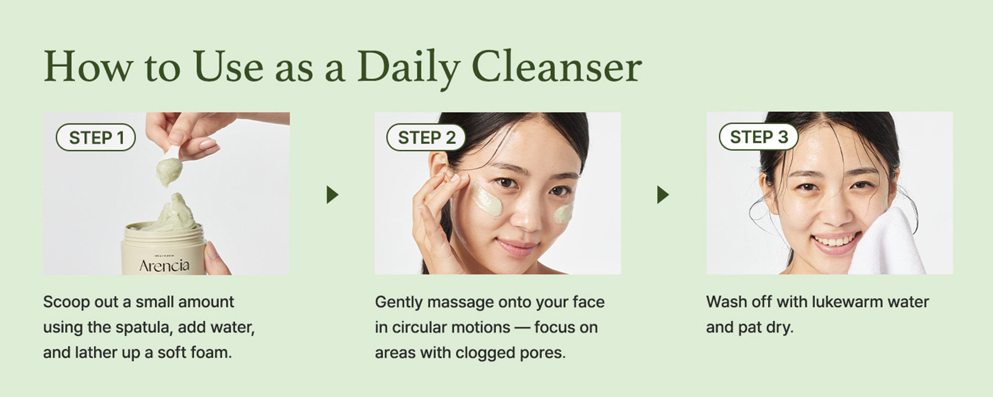 Arencia Fresh Green Rice Mochi Cleanser