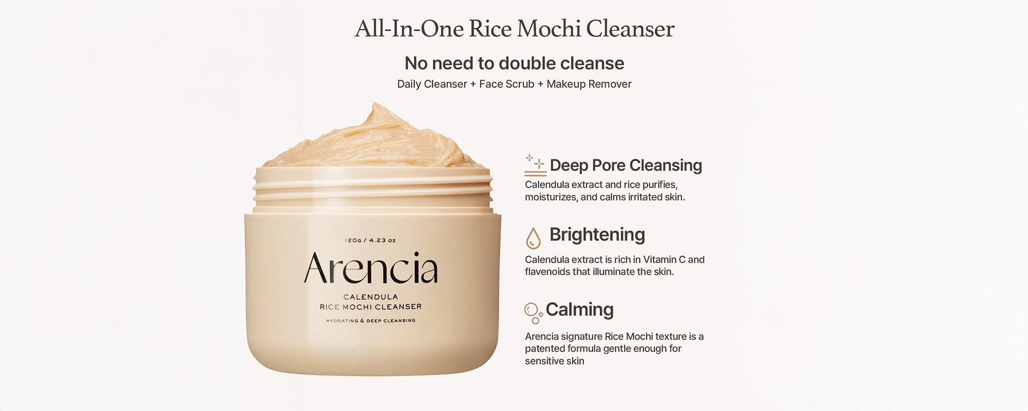 Arencia Fresh Green Rice Mochi Cleanser