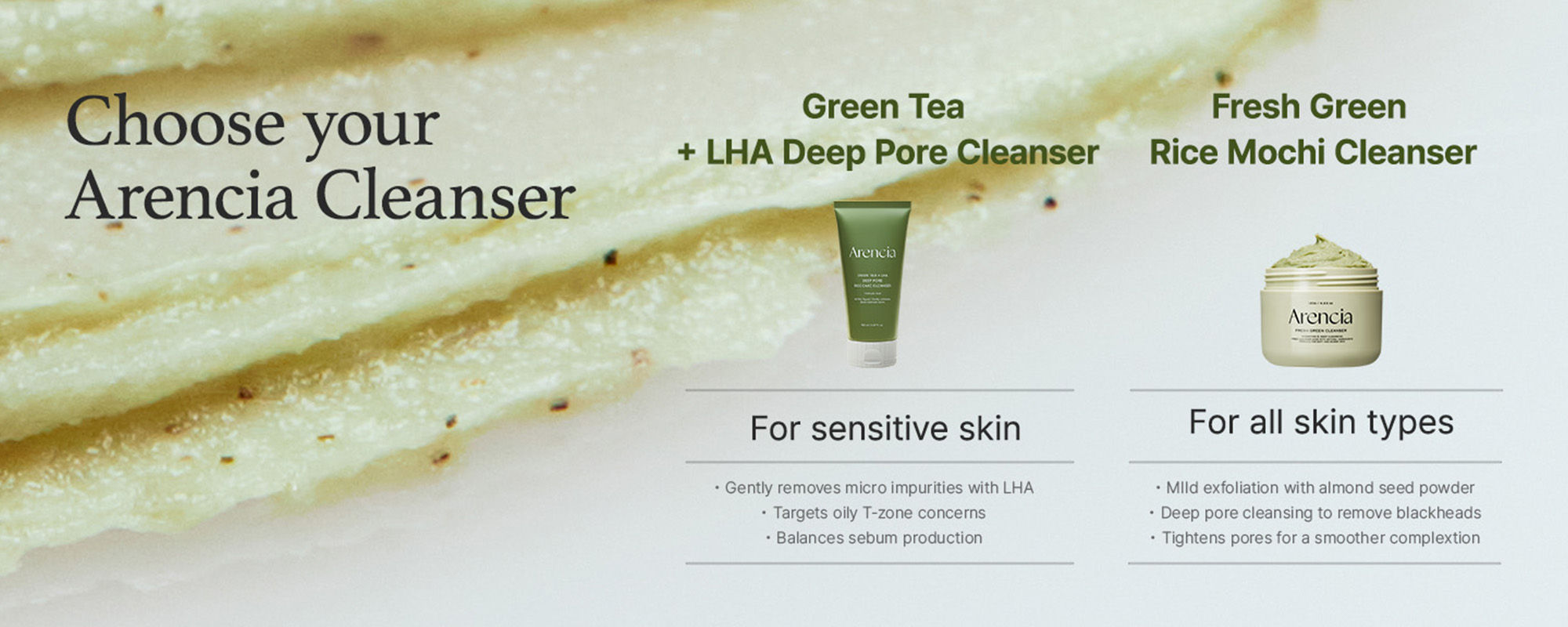 Arencia Fresh Green Rice Mochi Cleanser