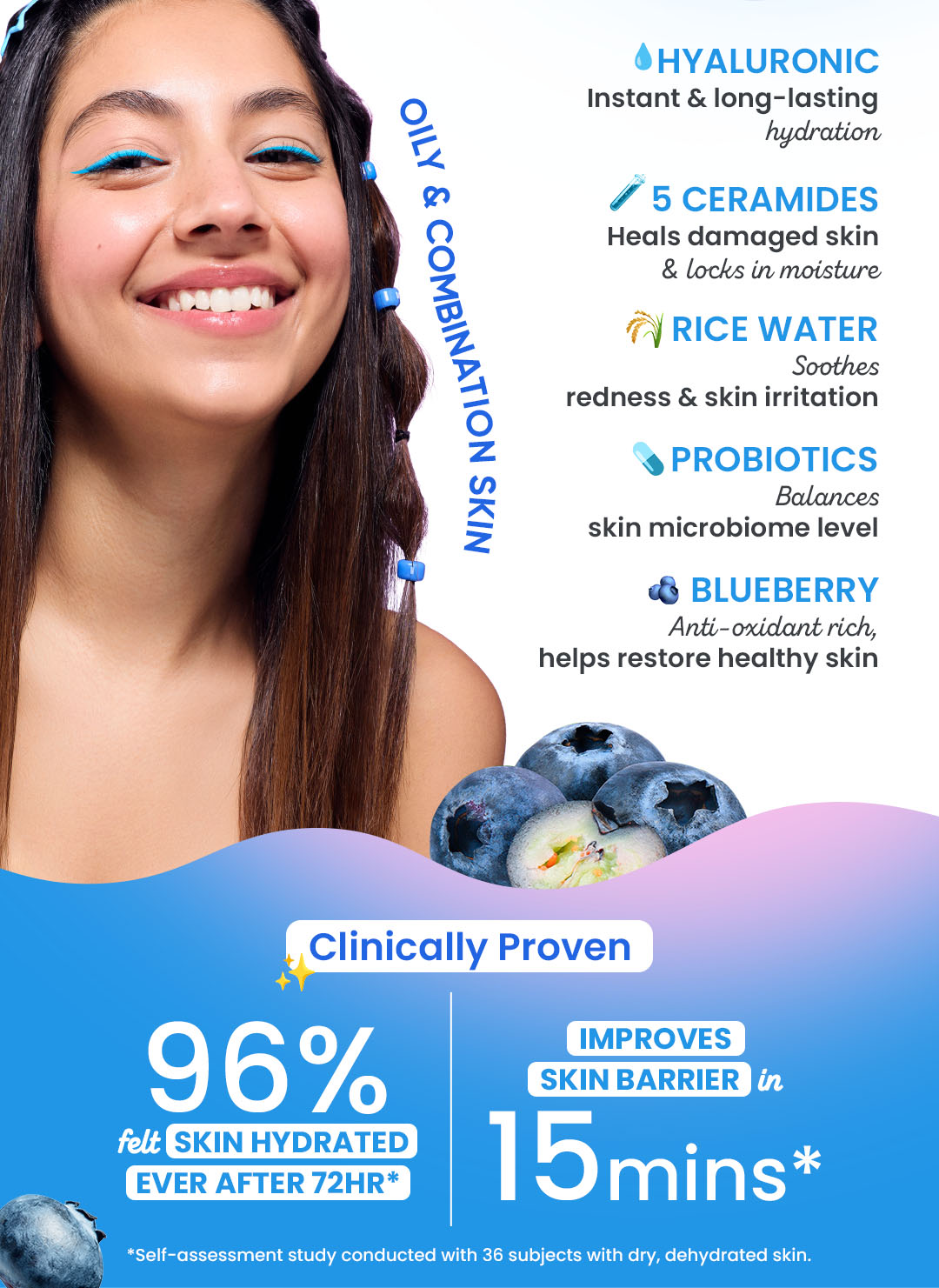 Japanese rice water, Oil-free hydration, 120 hr moisture lock