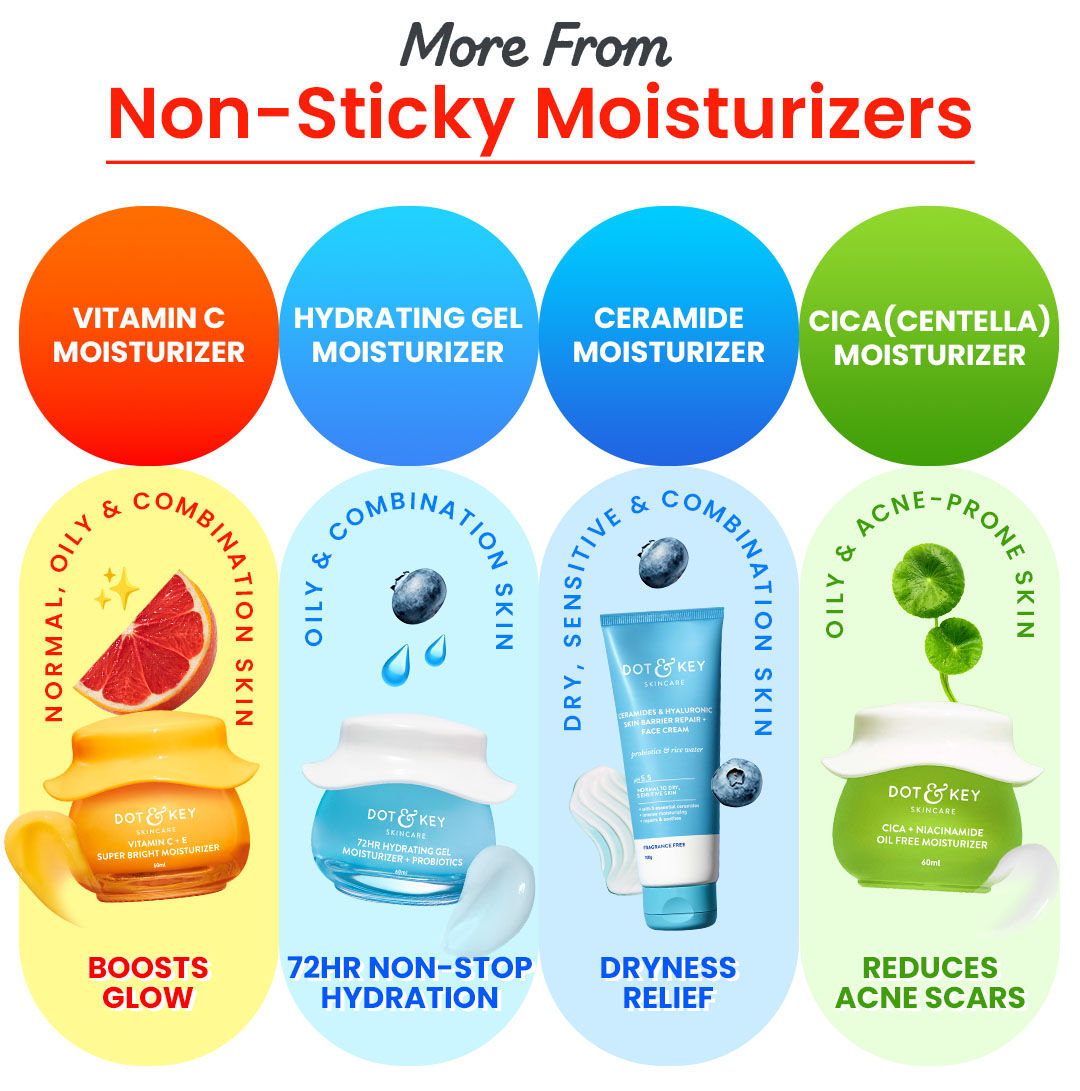 Dot & Key Vitamin C + E Sorbet Super Bright Moisturizer For Face | Vitamin C Face Moisturizer|Reduces Skin Dullness|Oil Free & Lightweight | For All Skin Types | 60Ml | Dark Spots | Light sorbet gel | Provides the perfect makeup base | Combination skin