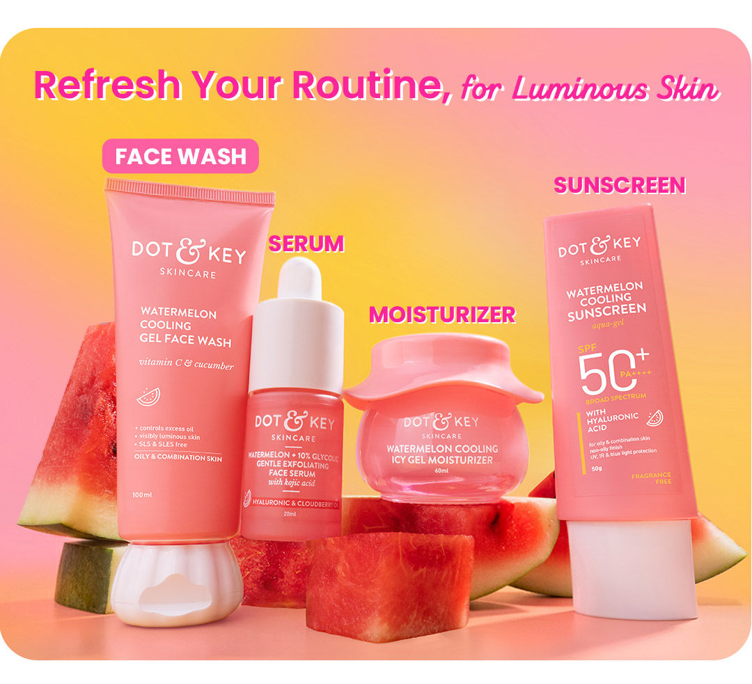 DOT & KEY Watermelon Super Glow Gel Face Wash With Vitamin C&Cucumber|Face Wash For Glowing Skin|Oil Free Face Wash|Removes Excess Oil&Dirt|For Combination & Oily Skin|For Women & Men | Gentle cleanser | Skin brightening | Non-drying | Sulphate-free | Controls excess oil