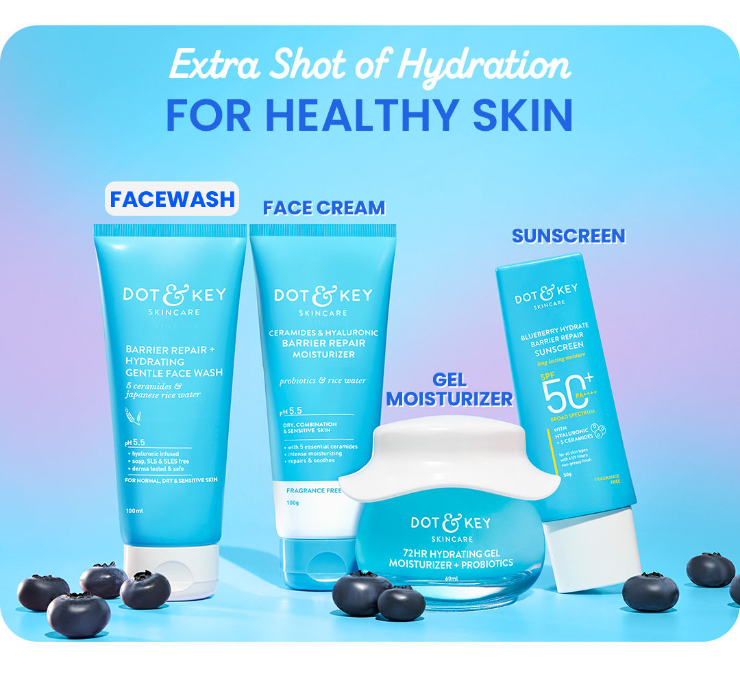DOT & KEY Barrier Repair + Hydrating Gentle Face Wash With Probiotic|Ceremide Face Wash|Face Wash For Dry Skin,Normal Skin&Sensitive Skin|Gently Cleanses Skin From Dirt&Oil For Unisex,100Ml | Hydrating | Repairs/strengthens skin's barrier | Sulphate-free | Healthy Skin | Removes dirt, makeup & SPF