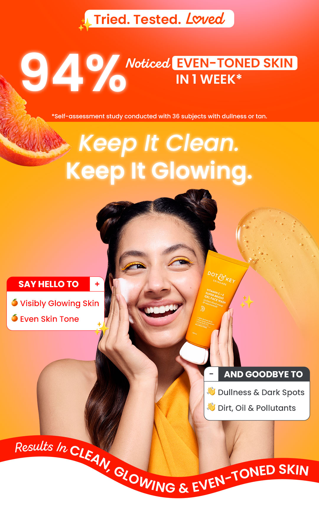 Vitamin-Enriched Facewash, Citrusy Refreshment, Nourishing Cleanser, Bright Complexion, Skin Brightening