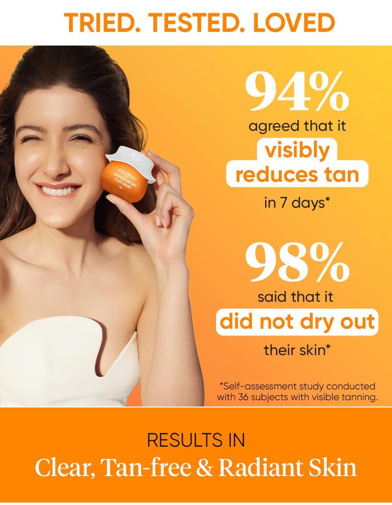 Mango-infused, Niacinamide, non-drying clay mask, tan removal