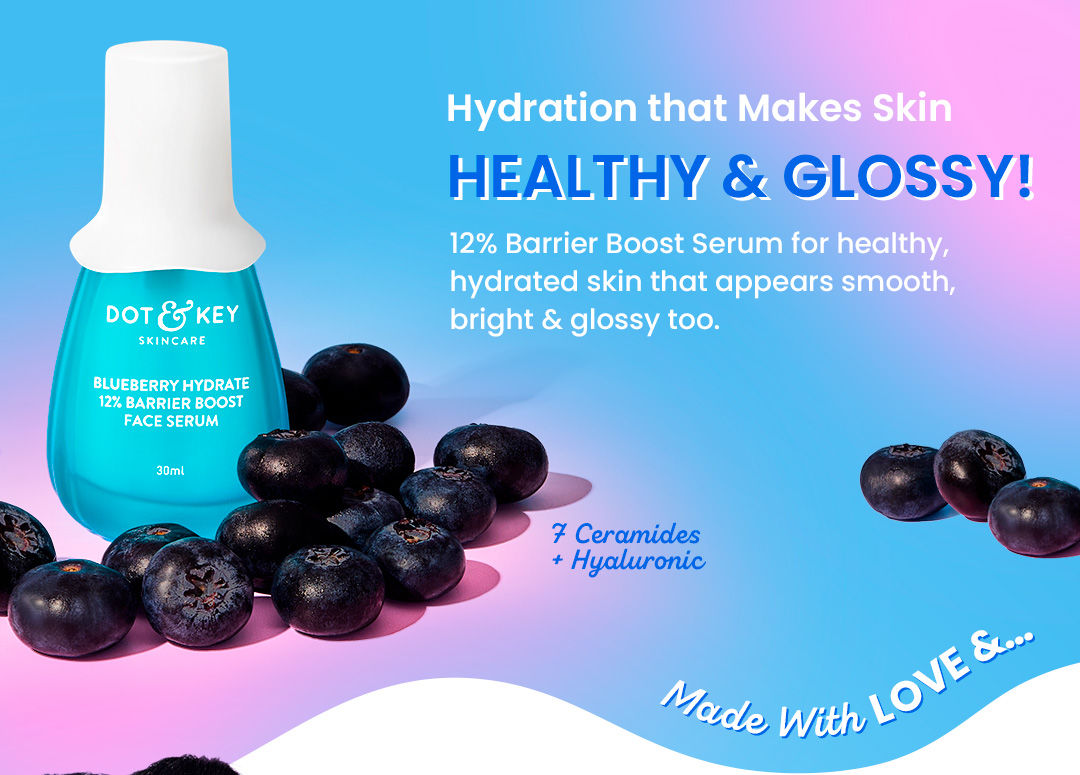 Dot & Key Bluberry Hydrate 12% Barrier Boost Face Serum | Peptide-rich and Ceramide serum | Skin barrier repair | Moisture retention | Hydration boost | Multi-peptide formula | Ceramide complex | Skin repair serum | Advanced skin barrier | Hydrating peptides | Sensitive skin repair | Deep hydration | Skin resilience