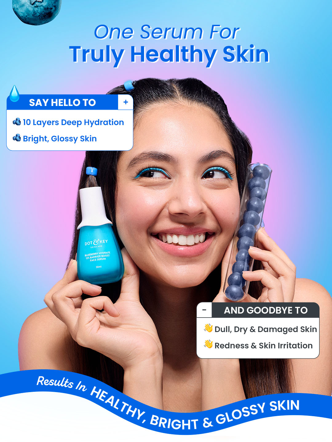Dot & Key Bluberry Hydrate 12% Barrier Boost Face Serum | Peptide-rich and Ceramide serum | Skin barrier repair | Moisture retention | Hydration boost | Multi-peptide formula | Ceramide complex | Skin repair serum | Advanced skin barrier | Hydrating peptides | Sensitive skin repair | Deep hydration | Skin resilience