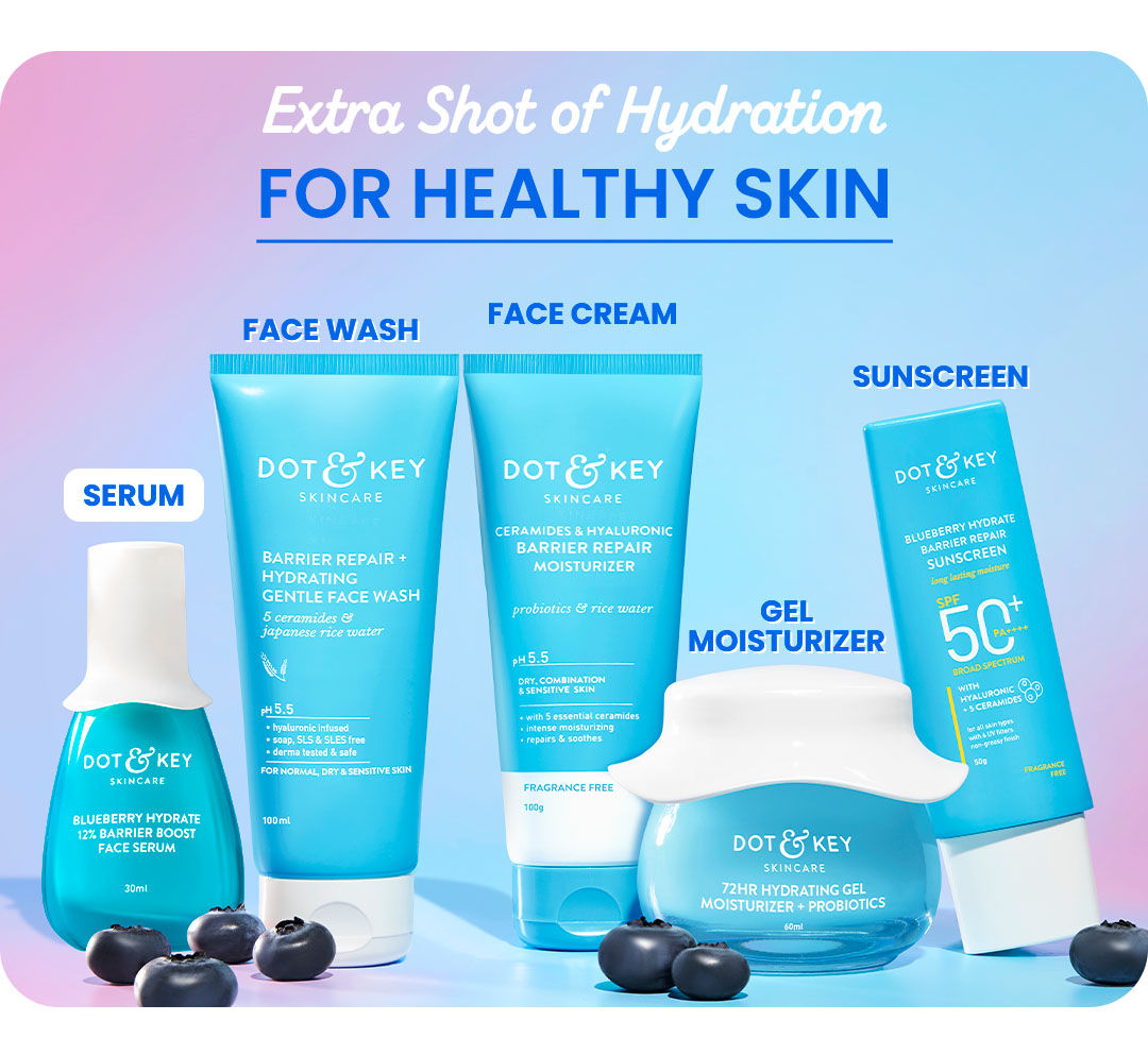 Dot & Key Bluberry Hydrate 12% Barrier Boost Face Serum | Peptide-rich and Ceramide serum | Skin barrier repair | Moisture retention | Hydration boost | Multi-peptide formula | Ceramide complex | Skin repair serum | Advanced skin barrier | Hydrating peptides | Sensitive skin repair | Deep hydration | Skin resilience