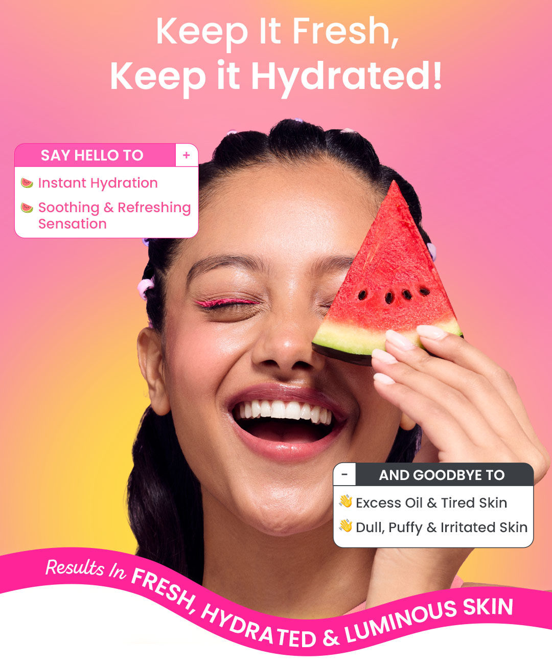 Dot & Key Watermelon Cooling Icy Gel Moisturizer, Instantly Cools Skin, With Hyaluronic & Niacinamide | Multi Molecular Hyaluronic Acid | Watermelon Extract | Controls surface oil | Refreshes skin | hydrating moisturiser for face | lightweight