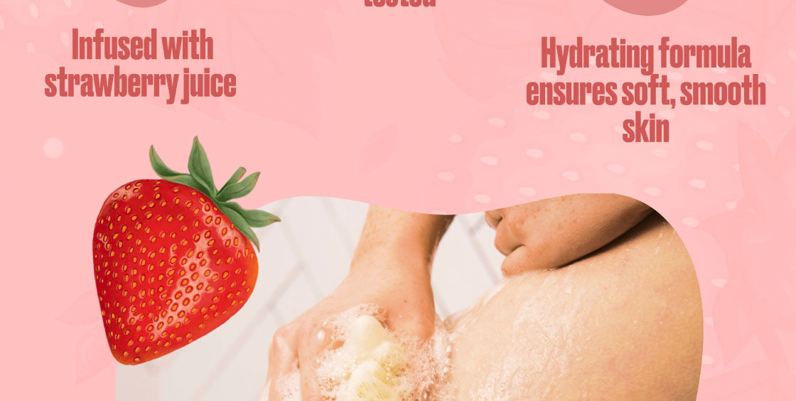 Infused with Strawberry Juice, Hydrating Formula Ensures Soft, Smooth Skin