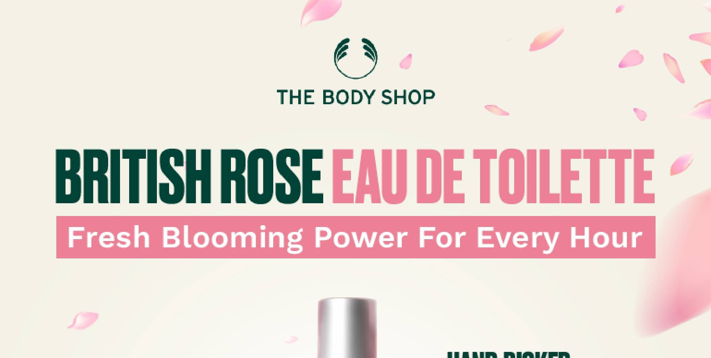 The Body Shop British Rose Eau De Toilette, Fresh Blooming Power for Every Hour