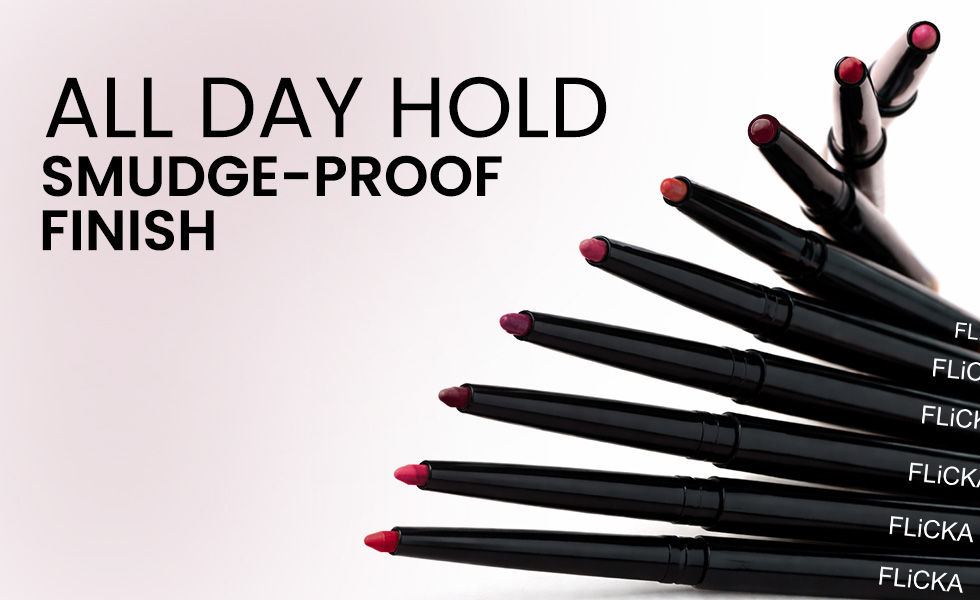 FLiCKA Essential Boundaries Lip Liner - All Day Hold Smudge-Proof Finish, Multiple Pencils in Different Shades