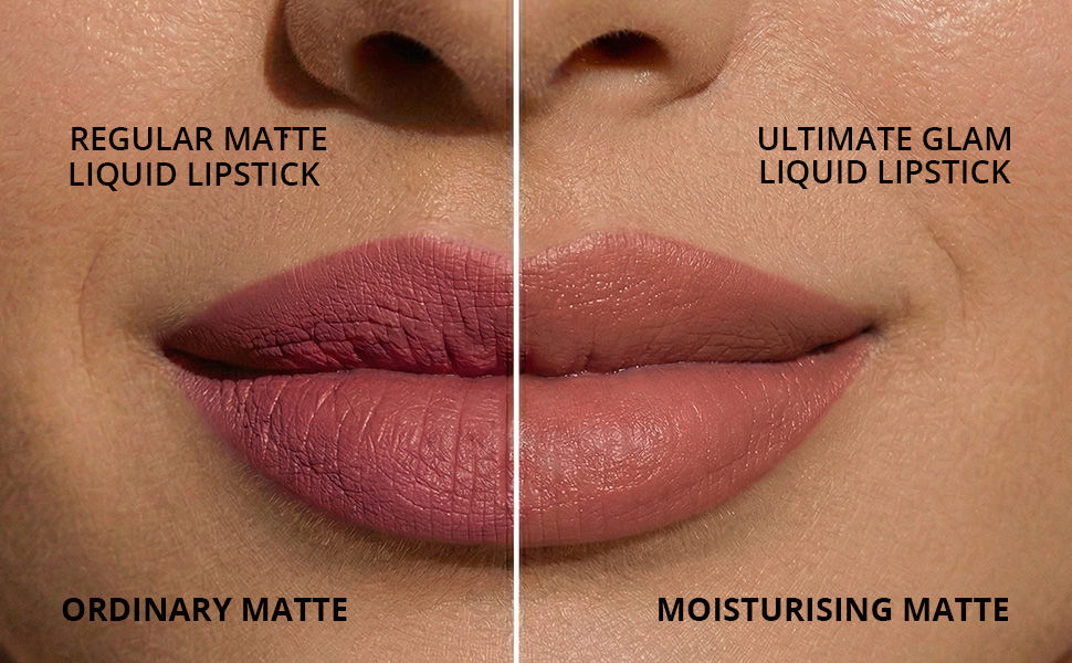 FLiCKA Weightless Impression Liquid Lipstick - Moisturising Matte vs Ordinary Matte comparison