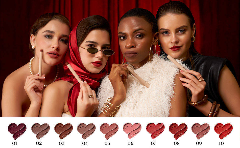 FLiCKA Standout HD Lipstick - 10 shades with models - internationally inspired shade collection