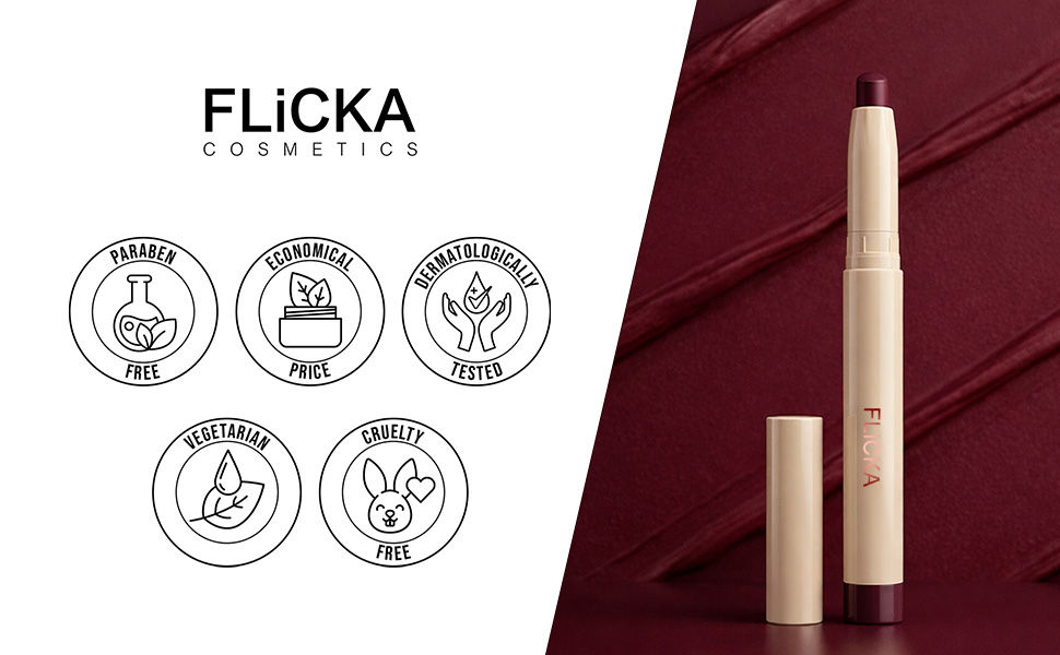 FLiCKA Standout HD Lipstick - Paraben Free Economical Price Dermatologically Tested Vegetarian Cruelty Free
