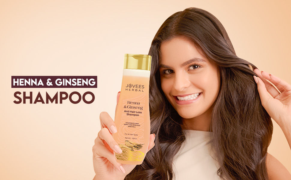 Jovees Herbal Henna & Ginseng Anti Hair Loss Shampoo | herbal shampoo | anti hair fall shampoo | anti hair loss shampoo | shampoo for women | anti dandruff shampoo | henna and ginseng shampoo | dandruff shampoo | onion shampoo | shampoos anti hair fall | hair fall shampoo