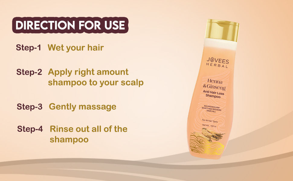 Jovees Herbal Henna & Ginseng Anti Hair Loss Shampoo | herbal shampoo | anti hair fall shampoo | anti hair loss shampoo | shampoo for women | anti dandruff shampoo | henna and ginseng shampoo | dandruff shampoo | onion shampoo | shampoos anti hair fall | hair fall shampoo