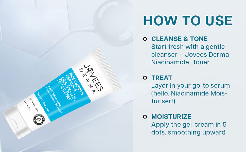 nia moisturiser CLEANSE & TONE | SOOTHE & HYDRATE | RICE WATER | 4% NIACINAMIDE | REFINED, TIGHTER PORES | 5% Niacinamide & Cica Extract | Hyaluronic Acid