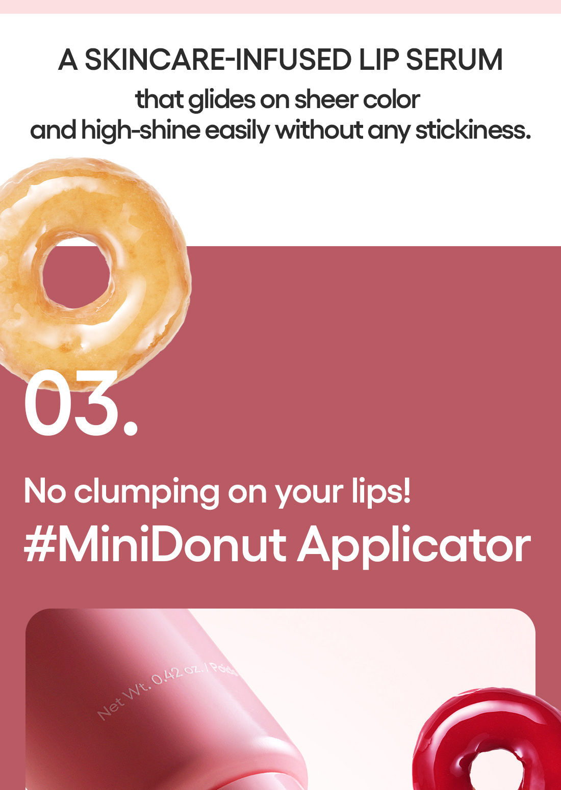 Lip Glaze tinted serum page eleven.