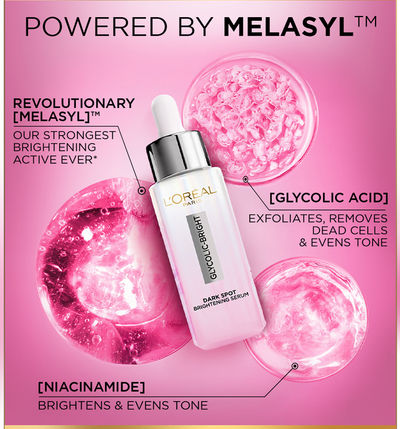 l'oreal glutathione serum L'Oral Glycolic Bright 8% Dark Spots Loolia Closet skin is resurfaced and younger l'oreal glutathione serum loreal Facial