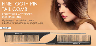 ACDANC Rat Tail Combs For Teasing And Updo,Teasing Combs For Women,Tri-Row Teasing Tail Comb,Pink