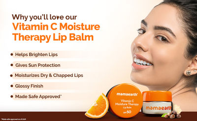 Buy Mamaearth Vitamin C Lip Balm SPF 50 with Coconut Oil and Shea Butter  for Brightening Dry Lips Online