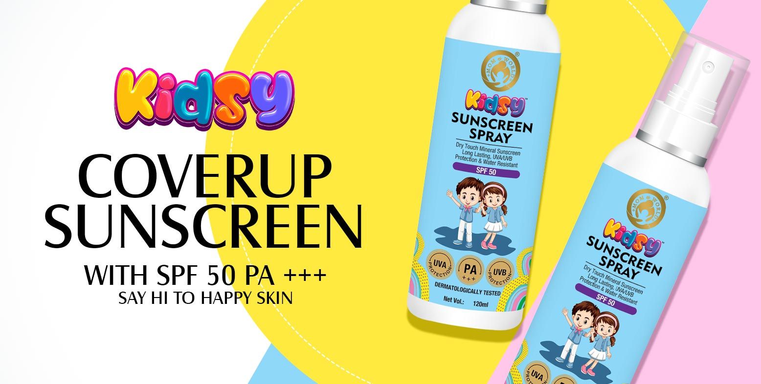 Buy Mom World Mineral Based Kids Sunscreen Spray SPF 50 Online